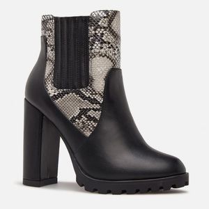NEW Fira Block Heel Bootie - Snakeskin